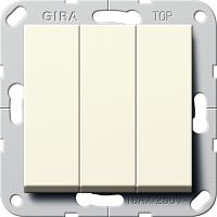 Переключатель самовозвратный без рамки Gira System55 3-кл. проходной 10А кремовый глянец Gira — купить по цене от 2&nbsp;880 ₽ | ПрофБезопасность