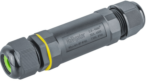 Кабельный коннектор I-образный Navigator NTB-I01-5P-IP68 5PIN (0.5-4.0мм) IP68 черный