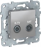 Розетка TV+R+SAT Оконечная без рамки Schneider Electric Unica New 1-м. алюминий картинка