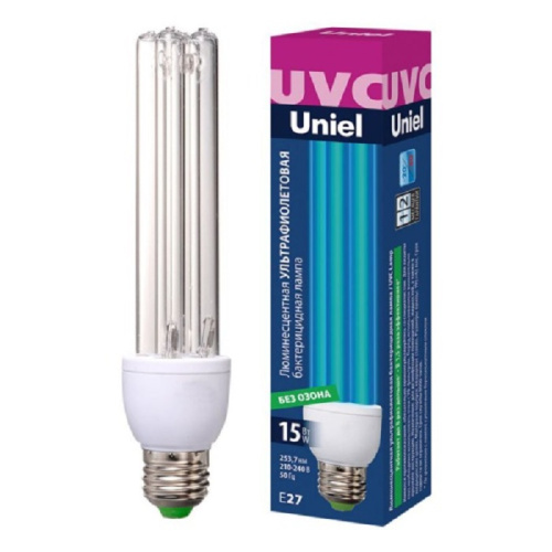 Лампа ультрафиолетовая бактерицидная Uniel ESL-PLD-15/UVCBE27/CL Е27 220В 15Вт  Uniel — купить по цене от 1&nbsp;560 ₽ | ПрофБезопасность