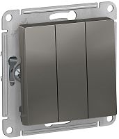 Выключатель без рамки Systeme Electric AtlasDesign 3-кл. сталь