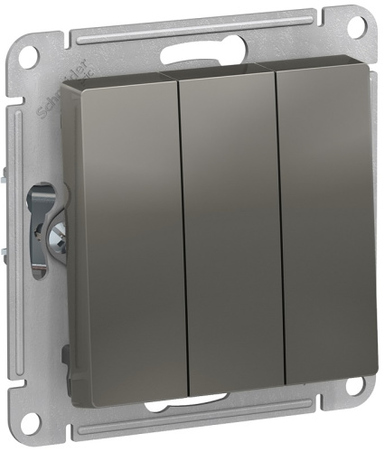 Выключатель без рамки Systeme Electric AtlasDesign 3-кл. сталь