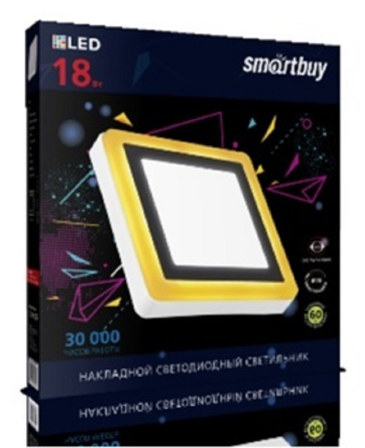 Светильник светодиодный накладной с подсветкой Smartbuy DLB 18Вт 6500K+O IP20 Smartbuy — купить по цене от 1&nbsp;315 ₽ | ПрофБезопасность
