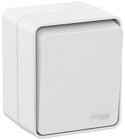 Выключатель накладной кнопочный Systeme Electric AtlasDesign Profi54 1-кл. IP54 белый