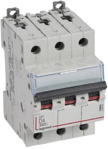Выключатель автоматический Legrand DX3-E 6000 3п 4А D 10кА