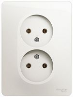 Розетка без заземления Systeme Electric Glossa 1-м. 2 мод. перламутр