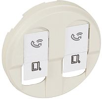 Лицевая панель Legrand Celiane для 2-м. розетки RJ45+RJ45 слоновая кость