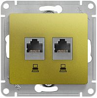 Розетка компьютерная без рамки Systeme Electric Glossa 2-м. RJ45+RJ45 5e фисташковый
