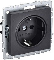 Розетка с заземлением без рамки IEK Brite РС11-1-0-БрЧ 1-м. черный