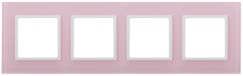 Рамка универсальная Эра Elegance 4-м. стекло розовое/белый картинка