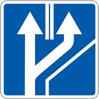Дорожный знак 5.15.9д - Перестроение на параллельную проезжую часть