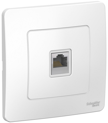 Розетка компьютерная с рамкой Systeme Electric Blanca 1-м. RJ45 5e белый