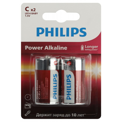 Элемент питания Philips Power LR14 LR14P2B/51 BL2 C (цена за 2 шт.) (батарейка)