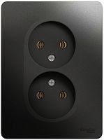 Розетка без заземления Systeme Electric Glossa 1-м. 2 мод. антрацит