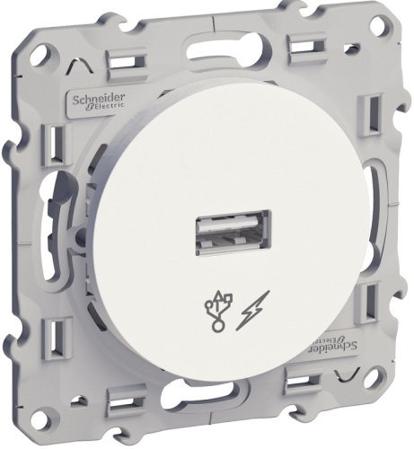 Розетка USB тип A без рамки Schneider Electric Odace 1-м. 1000мА белый  Schneider Electric — купить по цене от 3&nbsp;750 ₽ | ПрофБезопасность