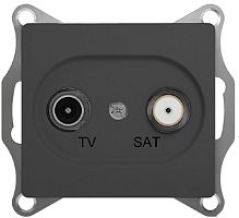 Розетка TV+SAT Оконечная без рамки Systeme Electric Glossa 2-м. антрацит