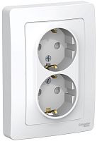 Розетка с заземлением Systeme Electric Blanca 1-м. 2-мод. шторки белый