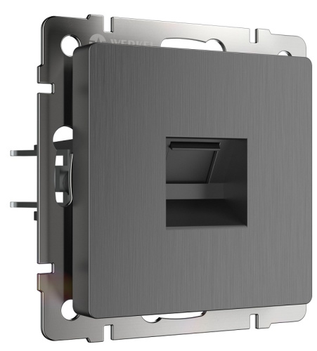 Розетка компьютерная без рамки Werkel 1-м. RJ45 5e графит рифленный Werkel — купить по цене от 1&nbsp;530 ₽ | ПрофБезопасность
