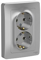 Розетка с заземлением Systeme Electric Blanca 1-м. 2-мод. алюминий