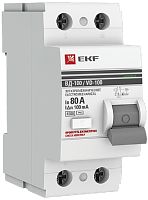 Выключатель дифференциального тока УЗО EKF PROxima ВД-100 2п 80А 100мА 4,5,кА тип AC