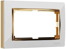 Рамка универсальная Werkel Snabb для 1-м. 2 мод. розетки белый/золото картинка