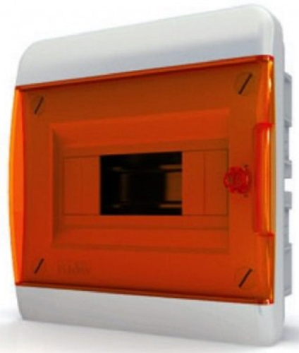 Бокс пластиковый Tekfor ЩРВ-П-8 BVO 40-08-1 (240х218х102мм) IP41 оранжевая дверца