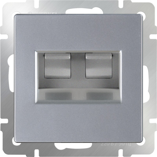 Розетка компьютерная без рамки Werkel 2-м. RJ45+RJ45 5e серебряный глянцевый Werkel — купить по цене от 2&nbsp;170 ₽ | ПрофБезопасность фото 2