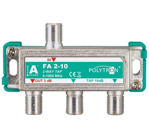 Ответвитель эфирный на 2 отвода Polytron FA 2-10, POLYTRON, купить, цена, доставка, безопасность Ответвитель эфирный на 2 отвода Polytron FA 2-10 POLYTRON — купить по цене от 620 ₽ | ПрофБезопасность