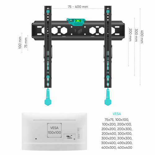 Кронштейн для ТВ Onkron TM5 35"-65" наклонный фото 5