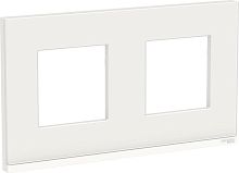 Рамка горизонтальная Schneider Electric Unica Studio Pure 2-м. стекло белое стекло/белый