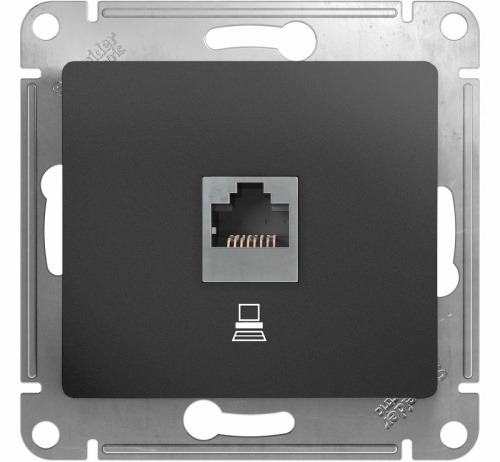 Розетка компьютерная без рамки Systeme Electric Glossa 1-м. RJ45 5e графит Systeme Electric — купить по цене от 1&nbsp;349 ₽ | ПрофБезопасность