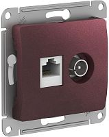 Розетка RJ45+TV Оконечная без рамки Systeme Electric Glossa 2-м. баклажан