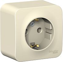 Розетка с заземлением накладная Systeme Electric Blanca 1-м. молочный