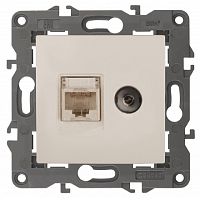 Розетка RJ45+TV Оконечной без рамки Эра Elegance 1-м. слоновая кость