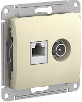 Розетка RJ45+TV Оконечная без рамки Systeme Electric Glossa 2-м. бежевый
