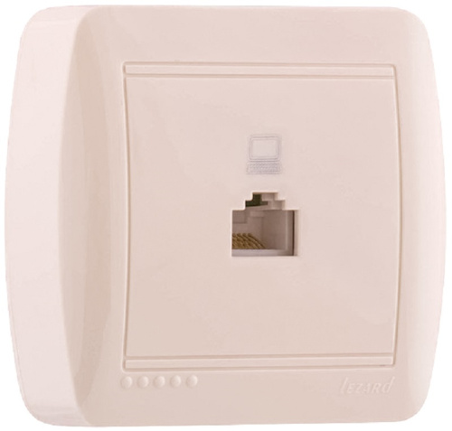 Розетка компьютерная накладная Lezard Demet 1-м. RJ45 5e кремовый Lezard — купить по цене от 305 ₽ | ПрофБезопасность