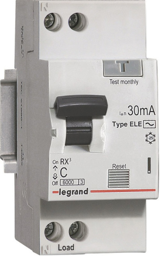 Автомат дифференциального тока АВДТ Legrand RX3 2п 25А 30мА 6,0кА C тип AC