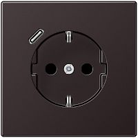 Розетка с заземлением +1хUSB тип C без рамки Jung LS990 metal 1-м. алюминий темный  Jung — купить по цене от 32&nbsp;980 ₽ | ПрофБезопасность