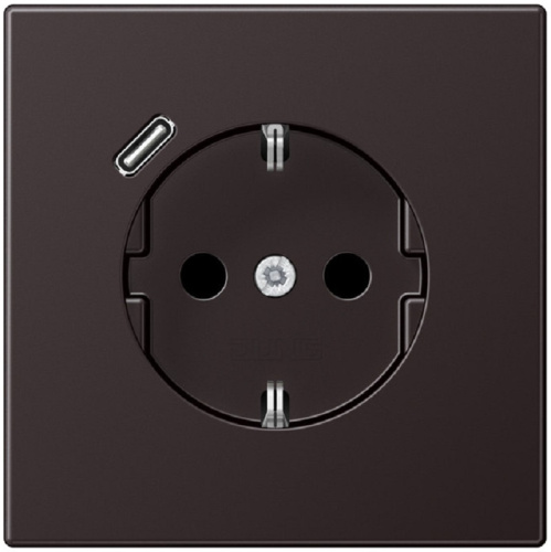 Розетка с заземлением +1хUSB тип C без рамки Jung LS990 metal 1-м. алюминий темный  Jung — купить по цене от 32&nbsp;980 ₽ | ПрофБезопасность
