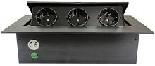Розетка встраеваемая полуавтоматическая Mebax MX-226 3-м. 212х60мм черный Mebax — купить по цене от  | ПрофБезопасность