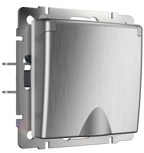 Розетка с заземлением без рамки Werkel 1-м. крышка шторки IP44 серебряный рифленый Werkel — купить по цене от 858 ₽ | ПрофБезопасность