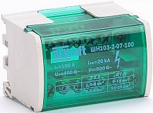 Шина в корпусе на DIN-рейку (кросс-модуль) DEKraft ШН103-2-07-100 зеленый