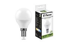 Лампа светодиодная Feron LB-95 G45 Шар E14 220В 7Вт 4000К   — купить по цене от 100 ₽ | ПрофБезопасность