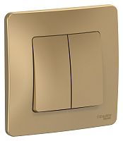 Выключатель с рамкой Systeme Electric Blanca 2-кл. титан