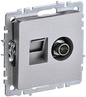 Розетка RJ45+TV Оконечная без рамки IEK Brite РТВ/РК12-БрА 2-м. алюминий IEK — купить по цене от 980 ₽ | ПрофБезопасность