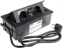 Розетка встраиваемая полуавтоматическая GTV 2-м.+2xUSB 240х120х73мм черный GTV — купить по цене от 6&nbsp;800 ₽ | ПрофБезопасность