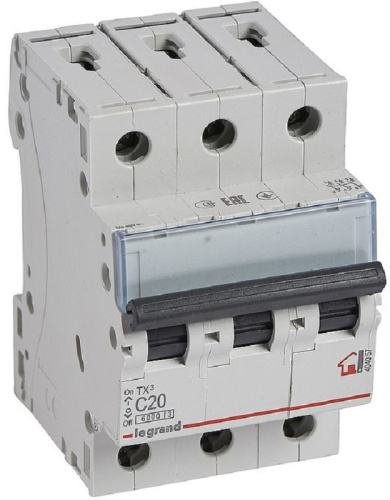 Выключатель автоматический Legrand TX3 6000 3п 20А C 6кА