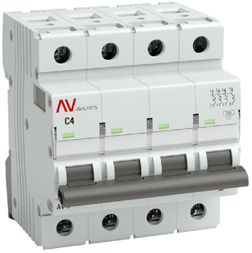 Выключатель автоматический EKF Averes AV-6 4п 4А C 6кА
