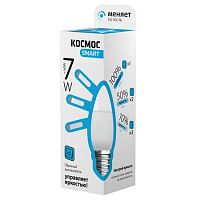 Лампа светодиодная Космос Smart С37 Свеча Е27 220В 7Вт 4500К 3 режима 37х99мм Космос — купить по цене от 162 ₽ | ПрофБезопасность