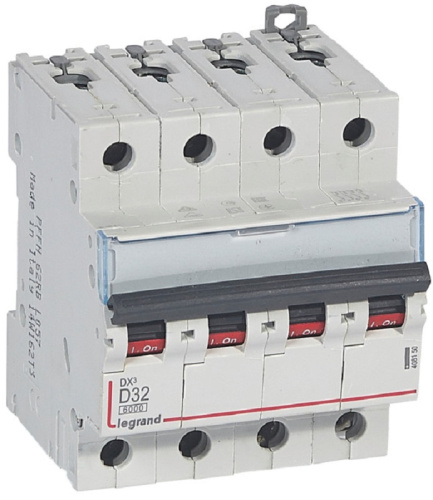 Выключатель автоматический Legrand DX3-E 6000 4п 32А D 10кА
